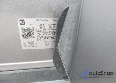 2024 Chevrolet Trax Fwd Lt z USA, uszkodzony, nr VIN KL77LHE26RC100305